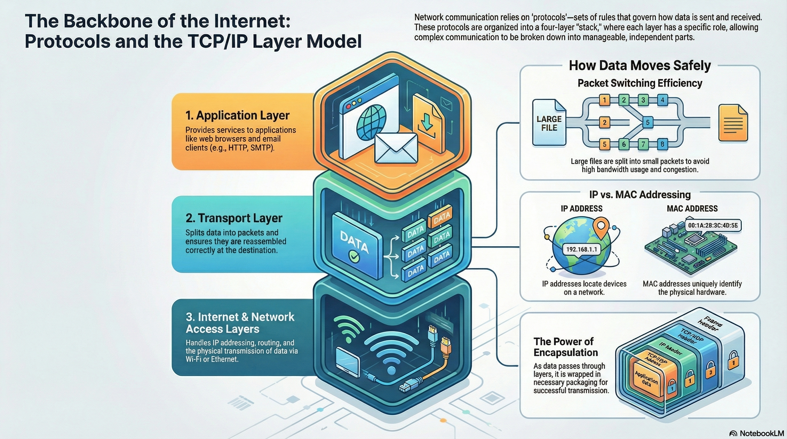 Protocols & Layers infographic